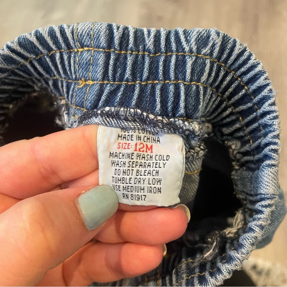 Bugle Boy Vintage Baby Jeans Blue Denim Snaps Elastic Waist Size 12 Months - Picture 5 of 5
